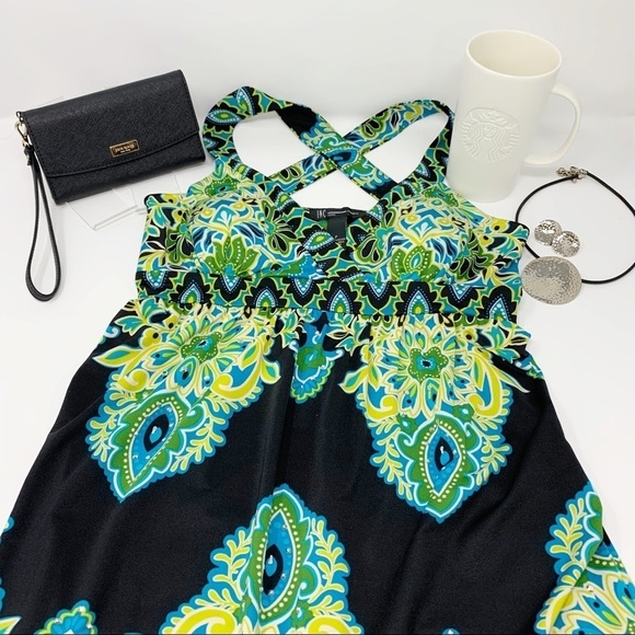 INC Rhinestone Embellished Polyester Spandex Blend Knee Length Halter Dress P - Picture 2 of 9